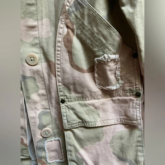 Anthropologie Lida Utility Camo Fringe Jacket Sz  XS - Picture 7 of 14